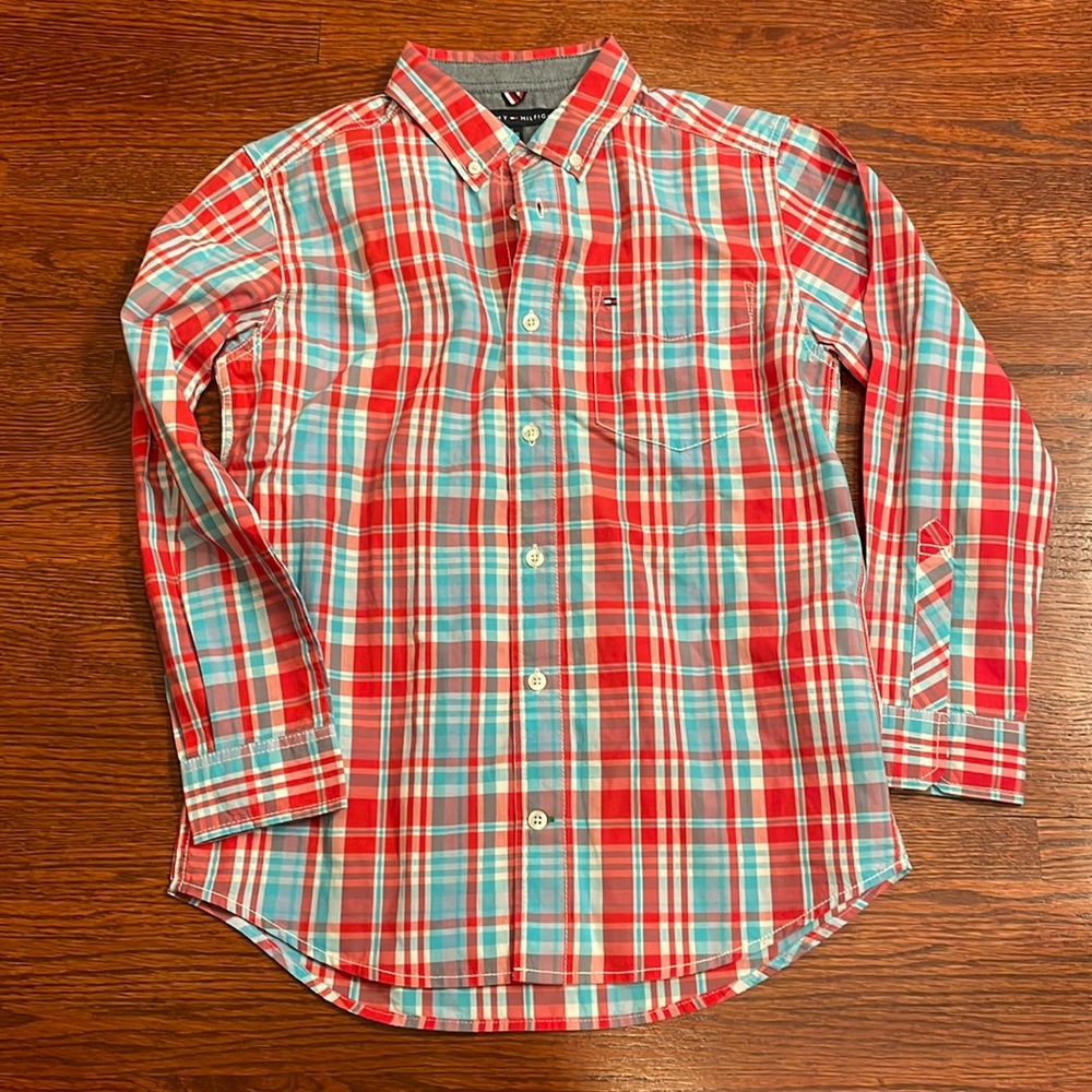 Tommy Hilfiger Long Sleeve collared shirt Boy size Medium (12-14) Never worn